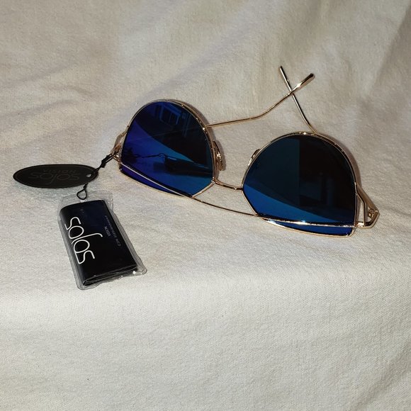 SOJOS Blue Reflective Sunglasses - Picture 2 of 3